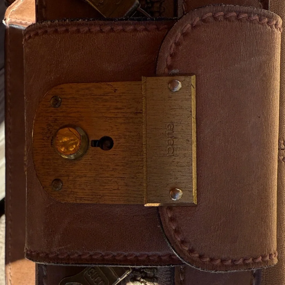 Gucci vintage Brown Leather Bag/Suitcase